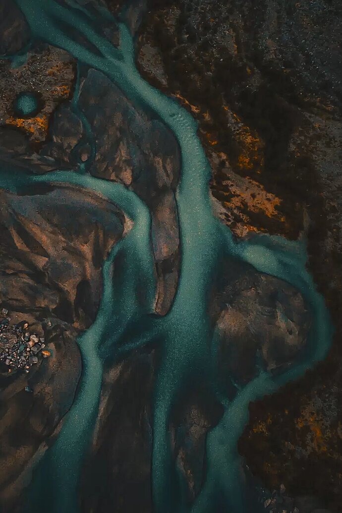 Vue aérienne du paysage fluvial